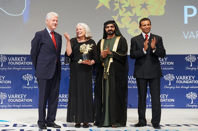 Bill Clinton, Nancie Attwell, Global Teacher Prize ceremony