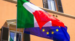 Italian and EU flag