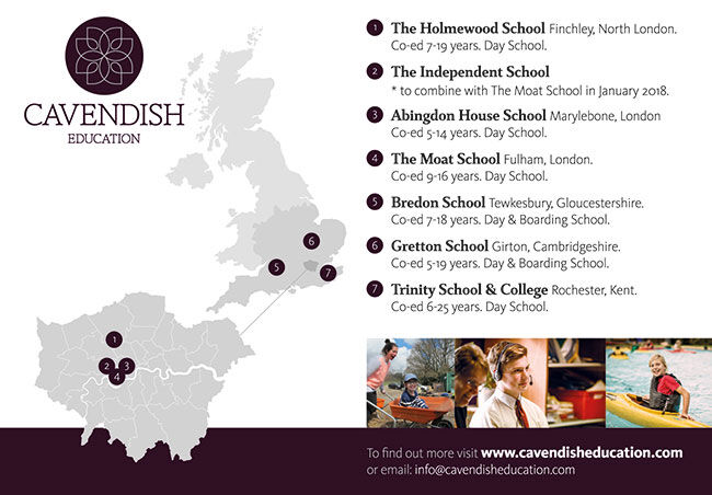 Cavendish Education School Group,Bredon School,Gretton School,The Holmewood School,The Moat School,Trinity School & College