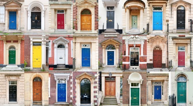Photo of UK houses and front doors