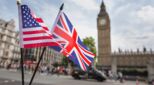 UK - US flag in Westminster
