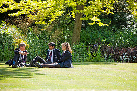 Sevenoaks School laying on grass image