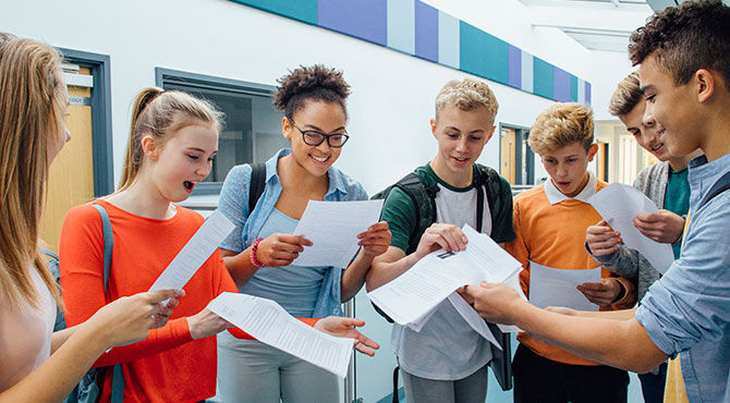 Students celebrate exam results