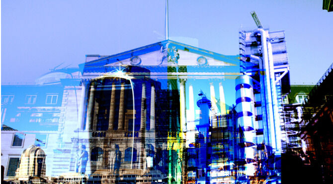 Abstract image of London Financial district