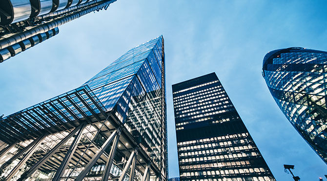 London financial sector from below