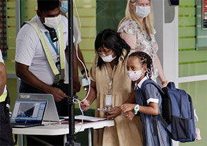 AIS students in face masks