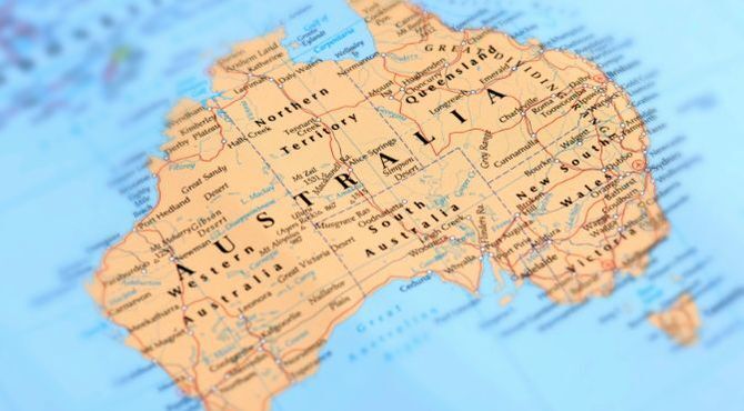Australia map graphic