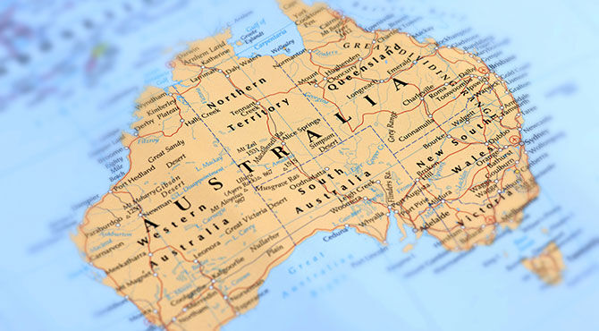 Map showing Australia