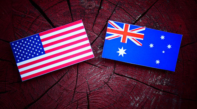 Australian and US flags