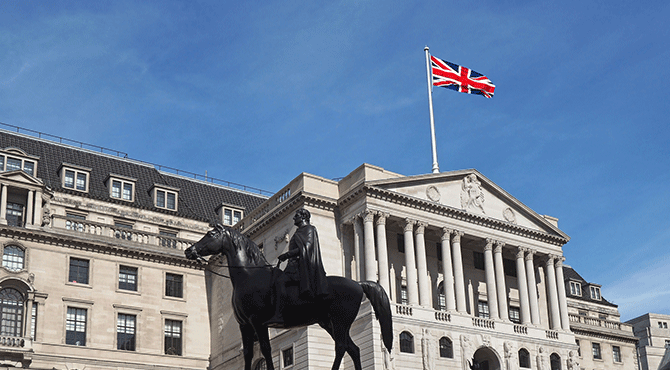 Bank of England with Union Jack