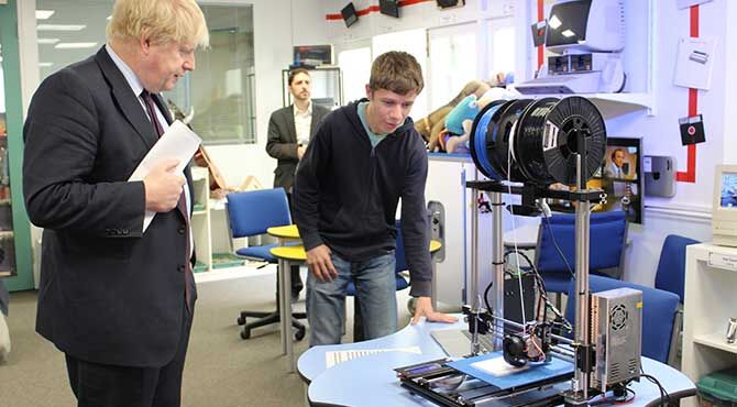 Boris Johnson sees technology in action at international school