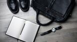 Shoes, briefcase, watch and diary