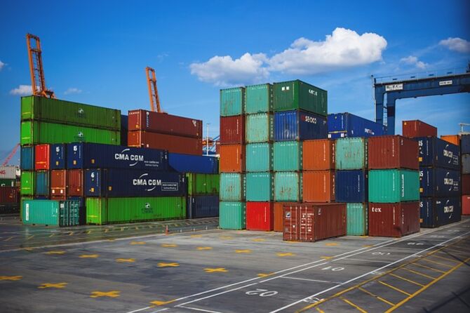 Image of shipping containers on dock