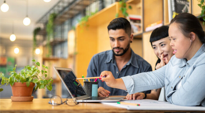 Coworker / Business Colleague Discussing Ideas on Work Studio