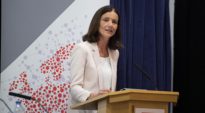 Carolyn Fairbairn speaking at the LSE