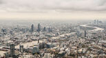 Clouds hanging over the financial district of London