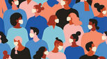 Illustration of a group of people in face masks illustrates an article about Coronavirus