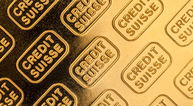 Credit Suisse stamp on gold bullion