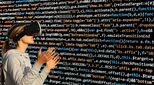 Image of data processing and VR glasses