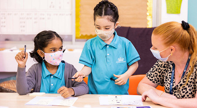 Dover Court International School three little girl students