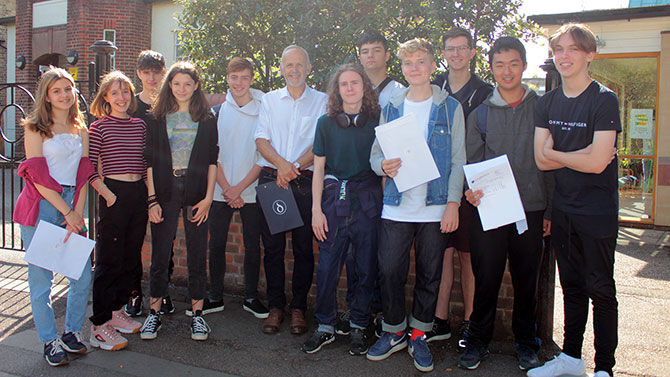 Students at d'Overbroeck celebrate their GCSE results