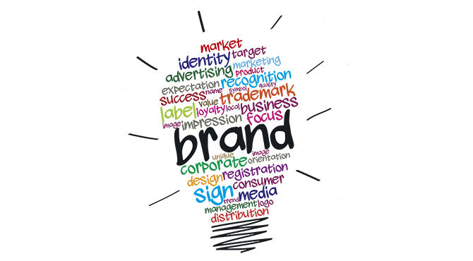 Image of words forming a lightbulb to illustrate an article about employer branding