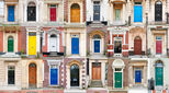 Image of colourful English doors