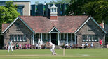Scottish independent school students playing cricket