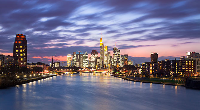 Frankfurt banking sector skyline