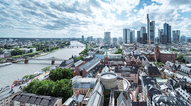 Frankfurt financial skyline