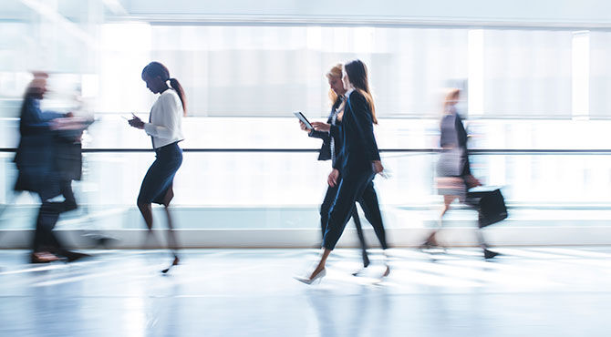 Women working in large business