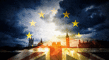 Image of UK flag with Parliament illustrates article about Chancellor's position on Brexit negotiations