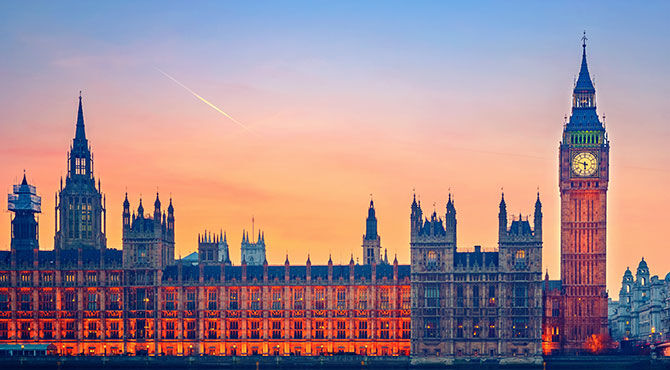 Houses of Parliament and the Thames at night