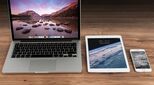 Image of Apple Mac laptop, iPad and iPhone