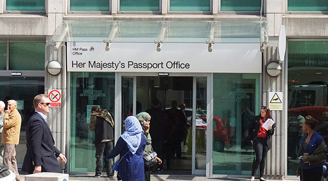 Image of UK passport office to illustrate article about Brexit-related immigration