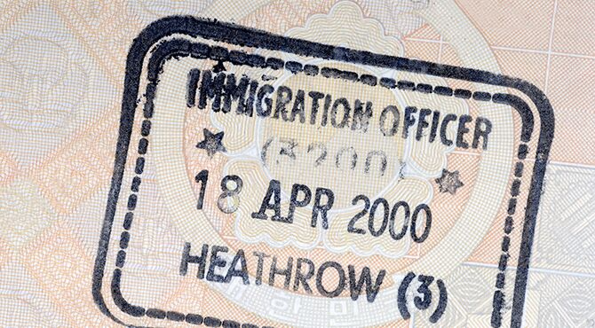 Immigration visa stamp