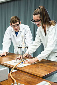 Impington International College science students