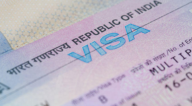 Partial image of a Indian visa