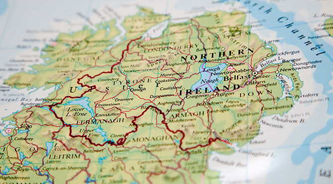Map of Irish border