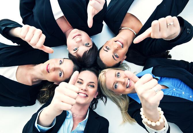 happy businesswomen