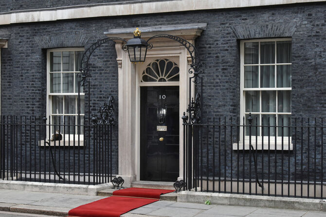 Number 10 Downing Street - the official office and residence of the British Prime Minister in London, UK