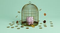 bird-cage-piggy-bank-stock-image
