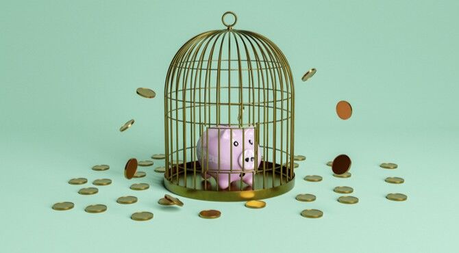 bird-cage-piggy-bank-stock-image