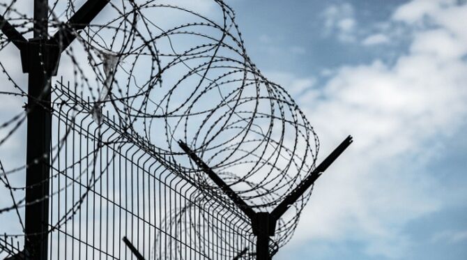 Image of barbed wire security fence