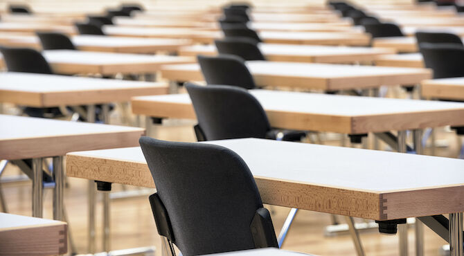 Empty exam hall