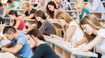 University students in a large classroom