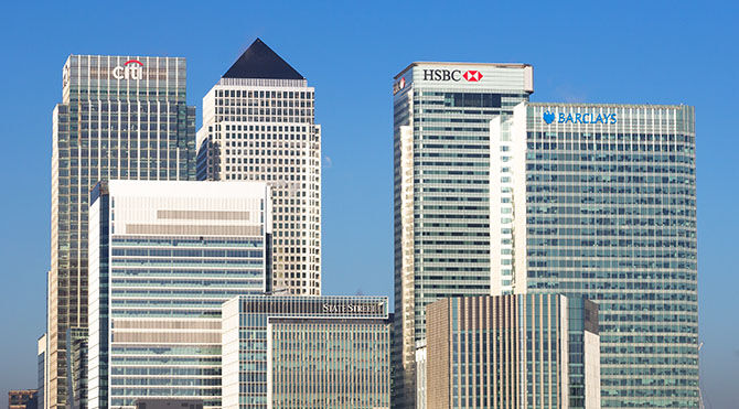London banks skyline