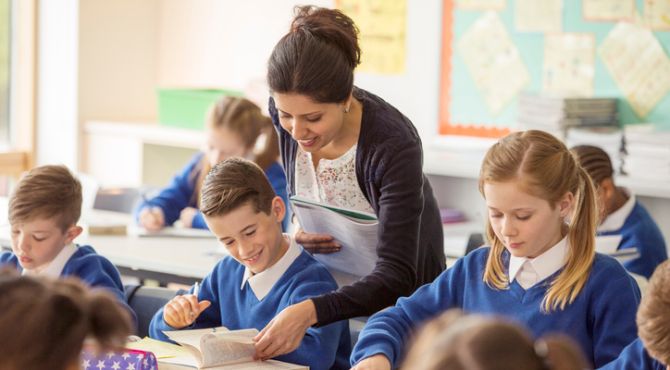 Image of children with teacher