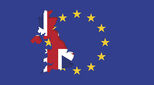 EU flag containing a Union Jack in the shape of the UK