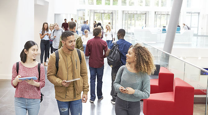 university building students